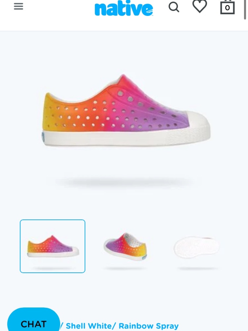 NEW IN BOX NATIVE Kids Rainbow Gradient Slip-On Shoes - Multi SIZE C11 - Picture 10 of 12